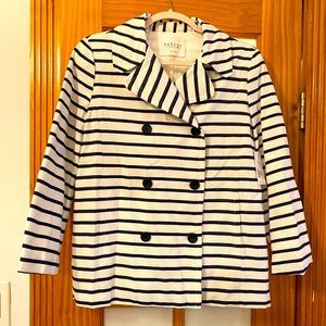 Navy striped nautical blazer